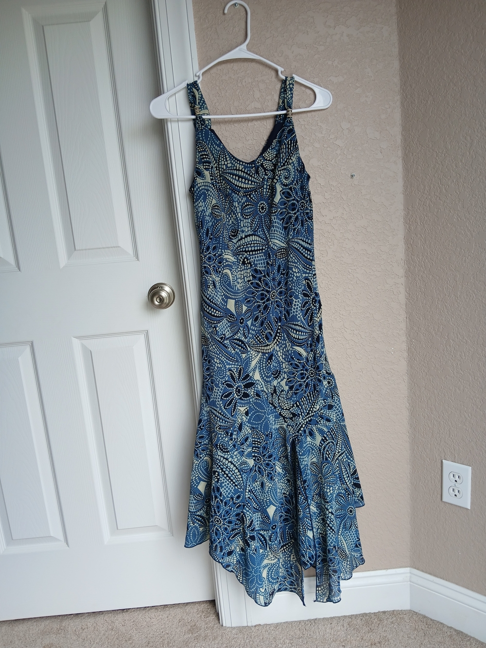 R&M Richards Blue Floral Maxi Dress